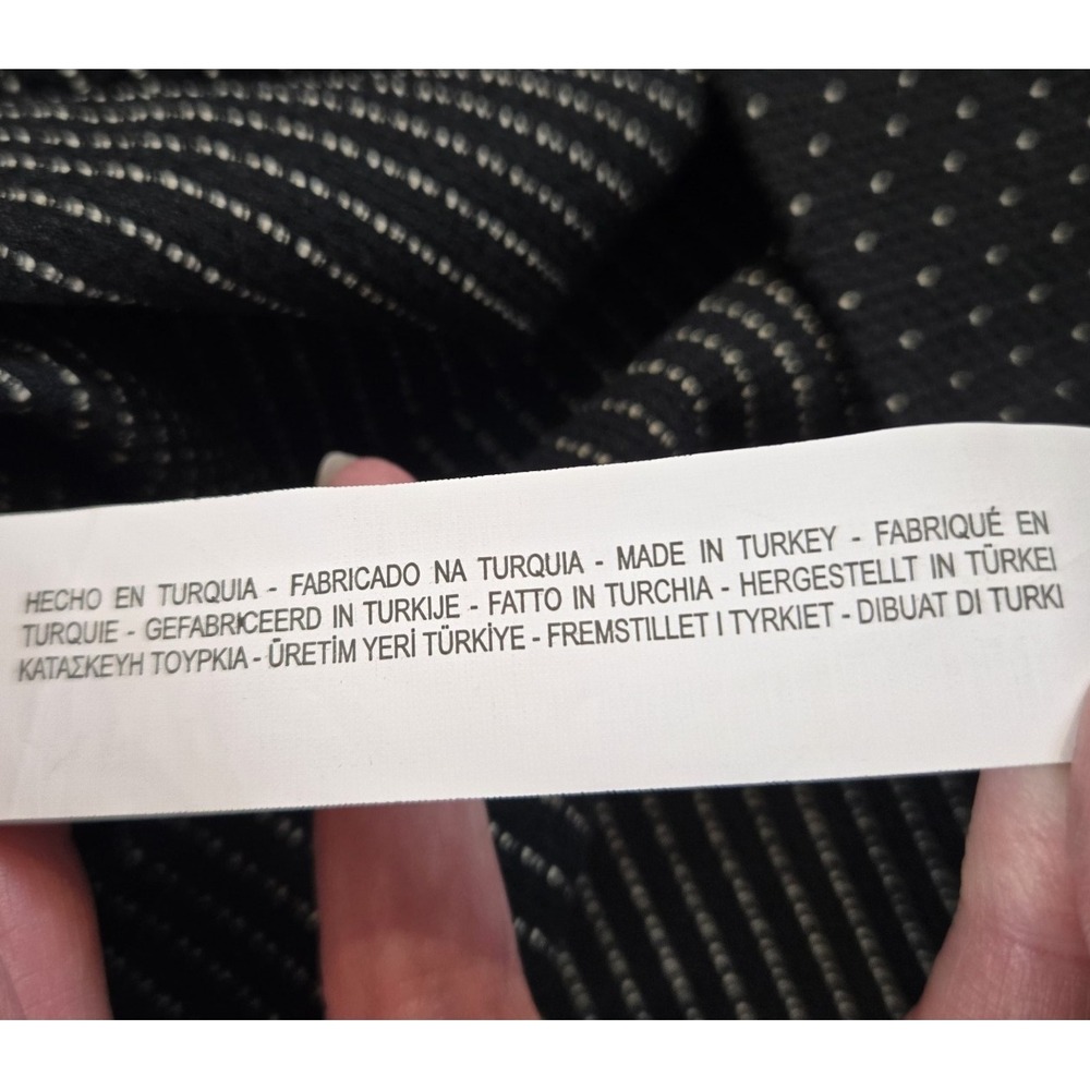 Zara Basics Women's Dress Collared Back Zip Knee Length Black w/ White Dots XS - Picture 9 of 11